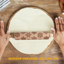 Wood Christmas Gift Embossed Rolling Pins Embossing Baking Cookies Tool