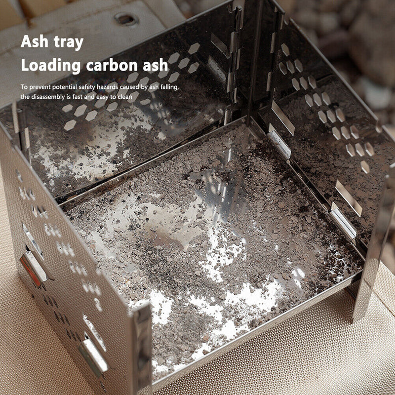 Camping Mini Folding Firewood Stove Double-Layer Charcoal Burning Stoves Newly