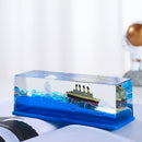 Stress Relief Float Desktop Fluid Liquid Cruise Ship Drift Bottle Hourglass