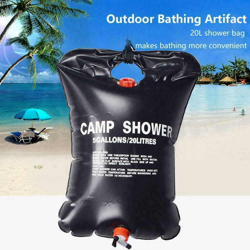 20L Solar Shower Bag Camping Sun Energy Heated Bathing Travel Hiking Bag X hot.