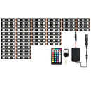 12pcs/set Motorcycle RGB LED Strip Kit RF Remote Control Underglow Lights Bar
