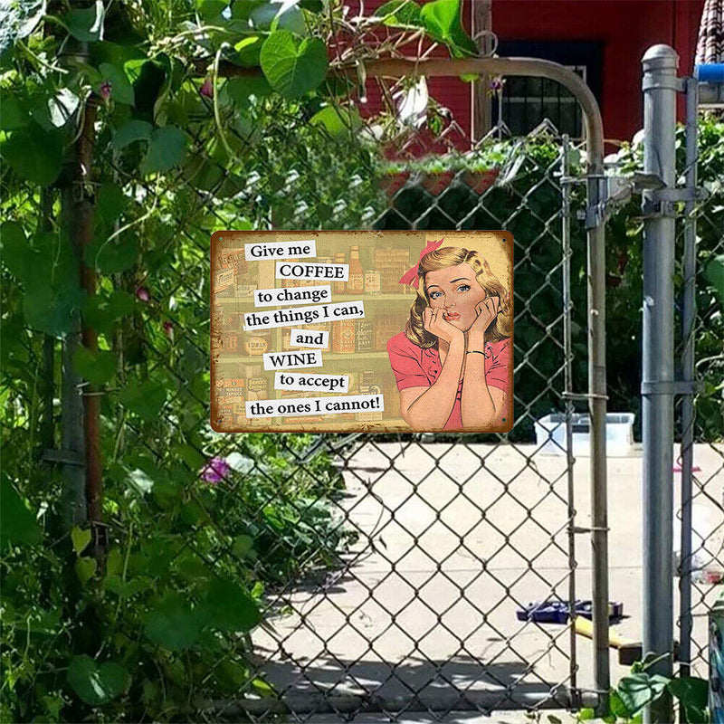 Metal Tin Sign Poster Retro Girl Plate Plaque for Bar Pub Club Wall Art (F)