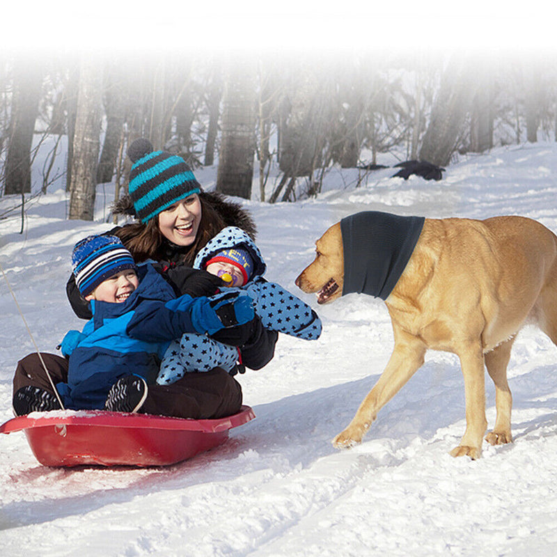 Dog Grooming Earmuffs Warm Noise-Proof Pet Ear Cover Windproof Hat (Grey S)