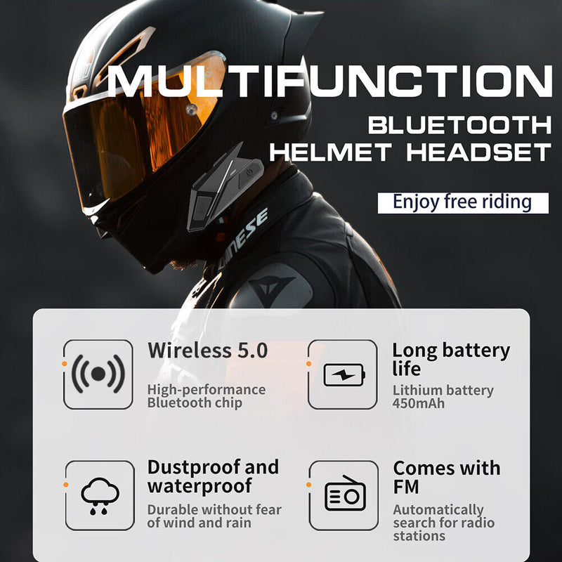 Bluetooth-Compatible Helmet Headset for V4 V6 Intercom Wireless Headphone Newly