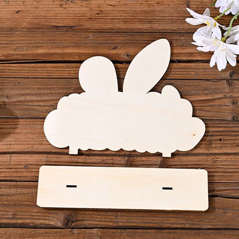 DIY Crafts Easter Rabbit Desk Decorations Wooden Ornaments Happy Easter