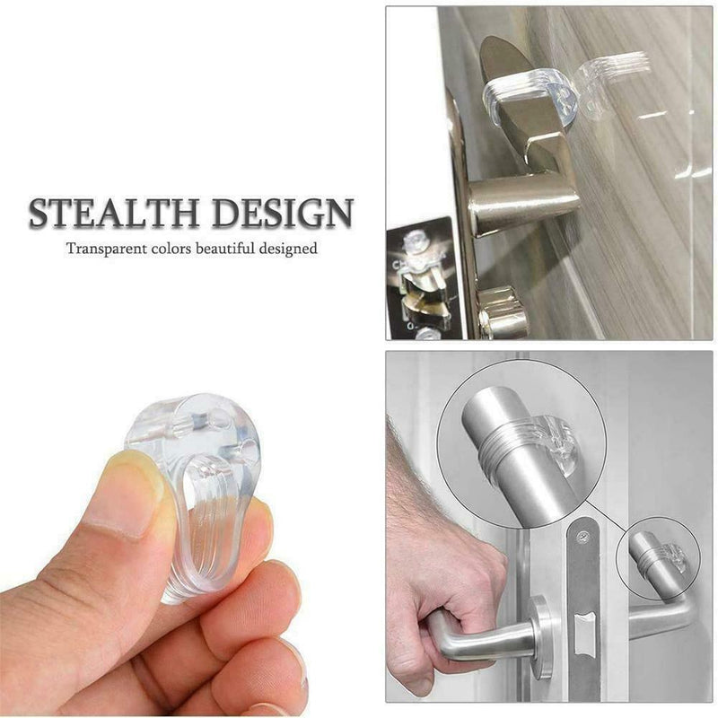 Transparent Doorstop Silicone Door Handle Buffer Wall Protector F6X2 X8G1