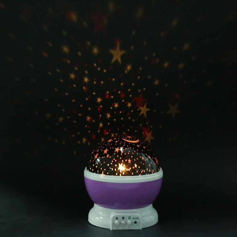 Rotating Projector Starry Night Lamp Projection LED Lights Xmas Gift(Purple
