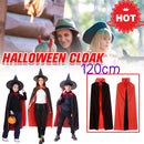 Halloween Black Red Cape Reversible Dracula Devil Cloak Fancy Dress120c*