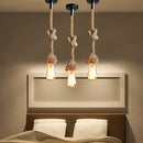 Hemp Rope Pendant Lights E27 for Loft Attic Industrial Hanging Lamp (80cm) Newly