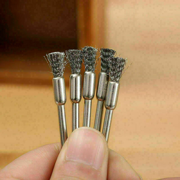 5Pcs Rotary Steel Wire Wheel Brush Cup Shank For Drill Rust SH Weld C8J5 D0V2