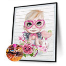 Handmade DIY Full Round Drill Diamond Painting 5D Pink Cupid Poster Kit