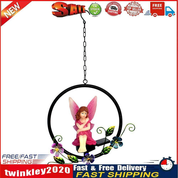 LED Solar Light Flower Fairy Hanging Outdoor Garden Landscape Light (B) Newly