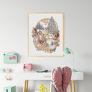 Partial Cross Stitch 11CT DIY Christmas Reindeer Printed Embroidery Kit Handmade