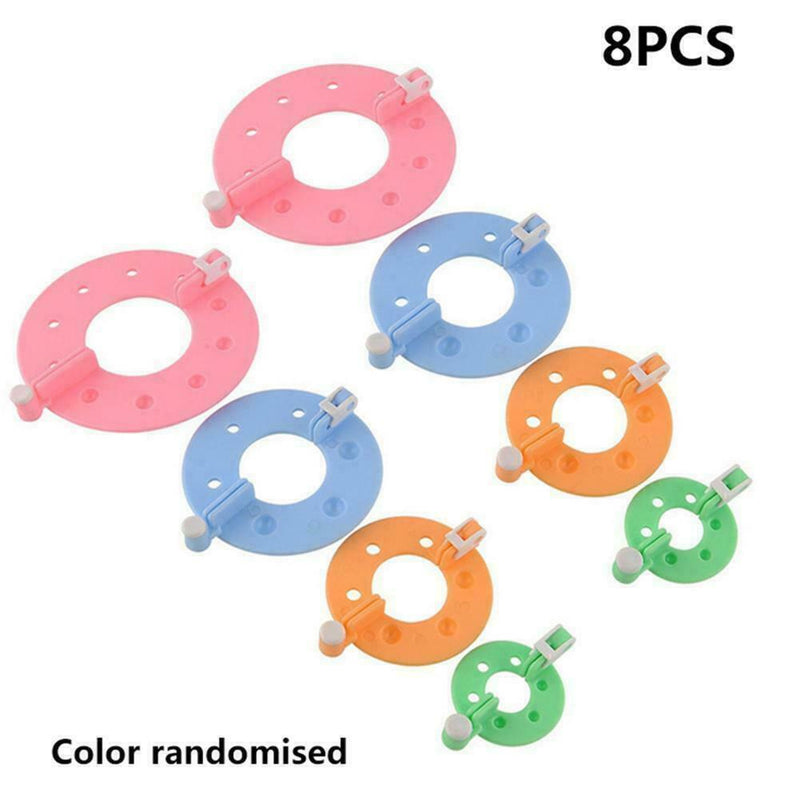 Pompom Maker Kit Knitting Crafts 4 Different Sizes Ball 8PC Making Tools Q5H3