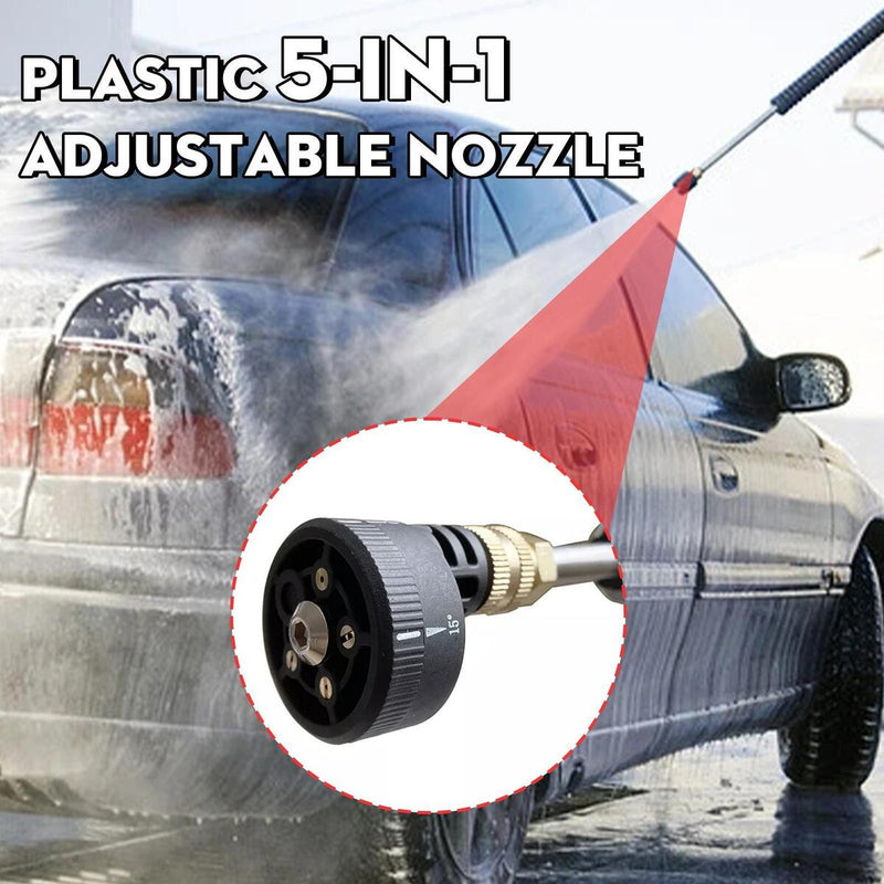 Plastic 5 in 1 Adjustable Nozzle for 1/4inch High Pressure Cordless Washer Clea`