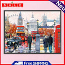 London Street Painting Full Cross Stitch 11CT Cotton Thread Embroidery Packs