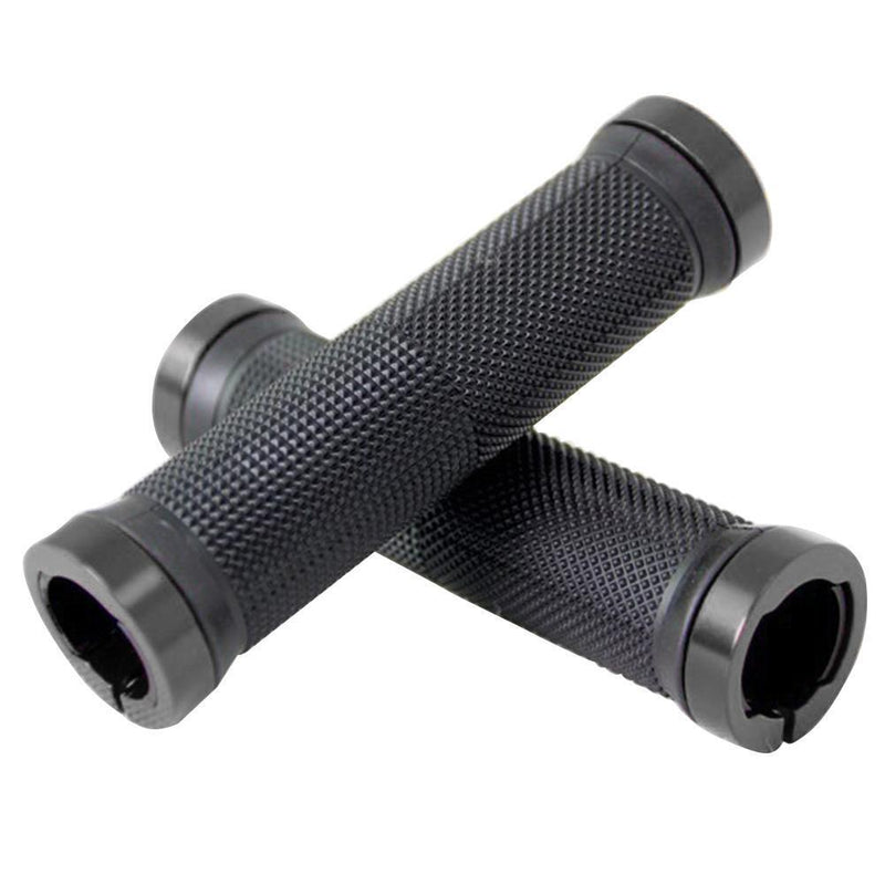 1 Pair MTB Bike Handlebar Anti-Skid Grips Rubber Bicycle Accessory (Black)