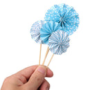 Party Supplies Happy Birthday 4 Pcs/Set Round Folding Fan Colorful Cake Insert