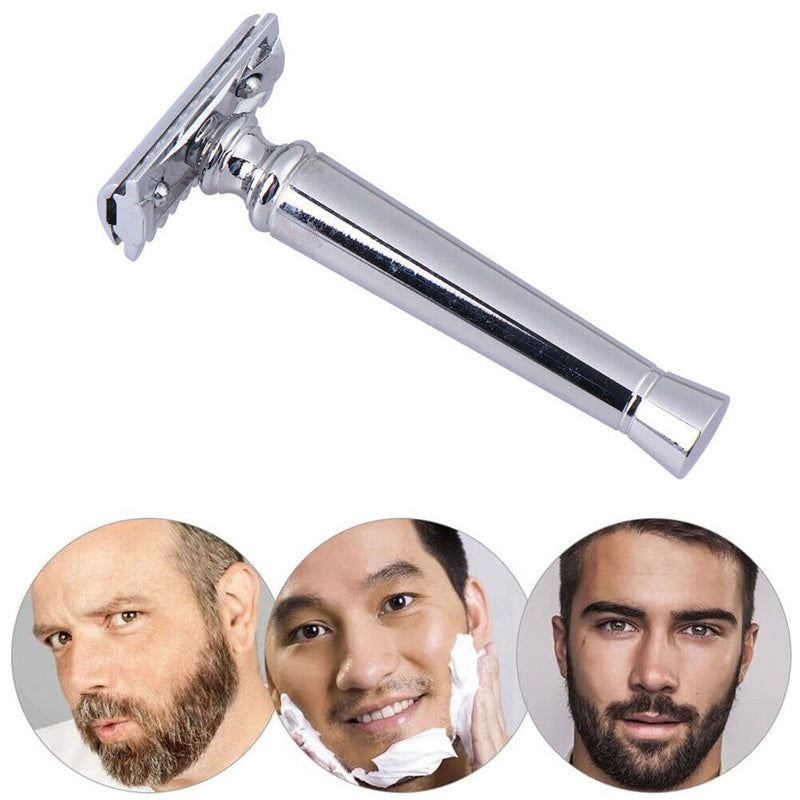 Classic Double Edge Safety Razor with Blades Portable Detachable Shavers