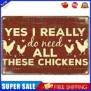 Retro Chicken Letters Metal Plate Painting for Bar Pub Tin Plaque Wall Sign