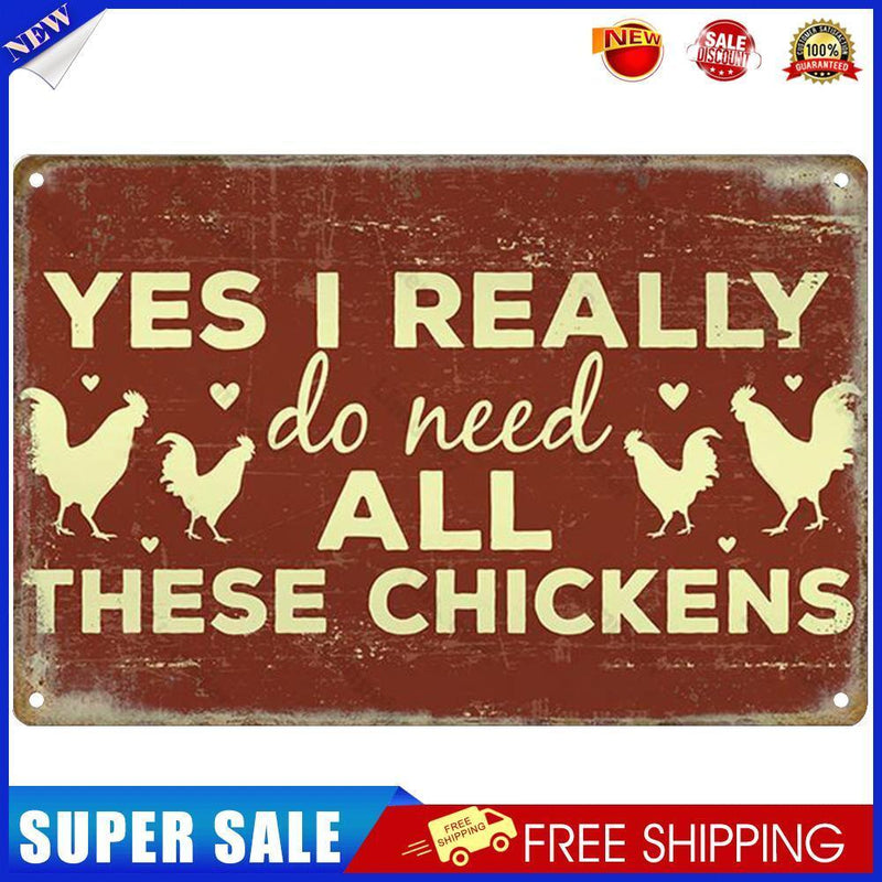 Retro Chicken Letters Metal Plate Painting for Bar Pub Tin Plaque Wall Sign