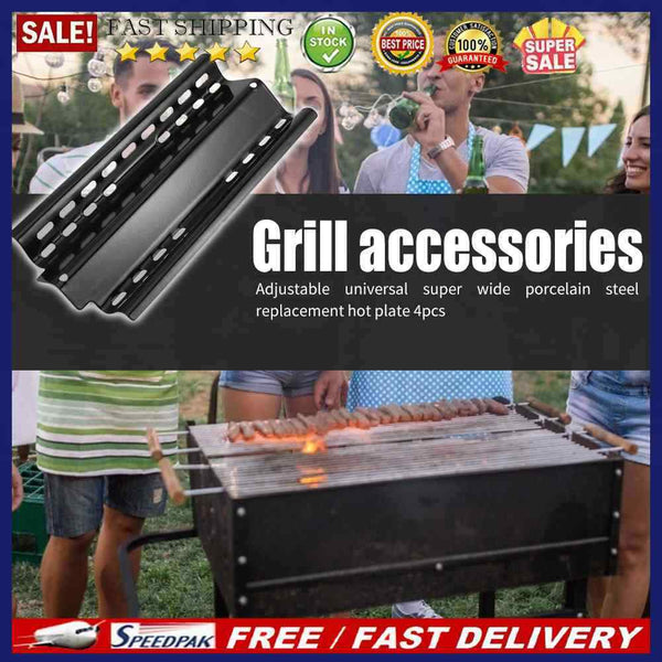4pcs Adjustable Grill Heat Plate Shield Tent Kits BBQ Grill Replacement Parts
