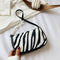 Plush Handbags Female Zebra Print Shoulder Underarm Bag Chain Purses (3)