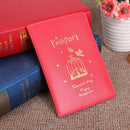 Simple Travel Passport Cover PU Multifunction Tickets Card Holder Case (Red)