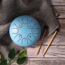 Ethereal 6 inch Steel Tongue Hand Pan Drum Tank 8 Tones with Mallets (Blue)
