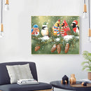 Oil Paint by Numbers Snow Bird Canvas Artwork Living Room Picture Decoration Kit