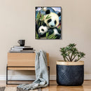 Oil Painting By Numbers Kit Panda Canvas Hand Painted Wall Art Home Decoration