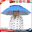 Portable Rain Umbrella Hat Foldable Outdoor Sun Shade Head Cap (Dark Blue) Newly