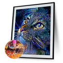 5D Diamond Painting Kit Blue Cat Full Square Drill Rhinestone DIY Wall Art Craft