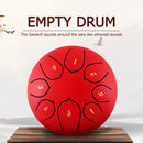6 inch 8 Tune Hand Pan Tank Steel Tongue Drum Percussion Instrument (Red)