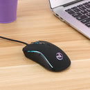 HXSJ A869 USB Wired Colorful Gaming Mouse 3200DPI 7Keys Optical Mice (Black
