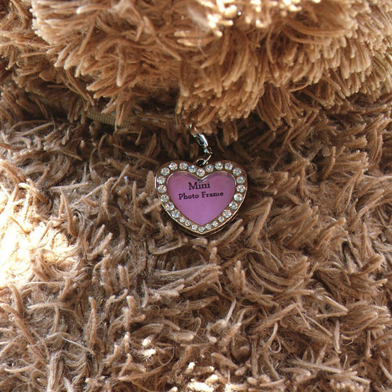 Cute Pets ID Tag Name Address Pendants DIY Dog Puppy Anti-Lost Card (Heart)