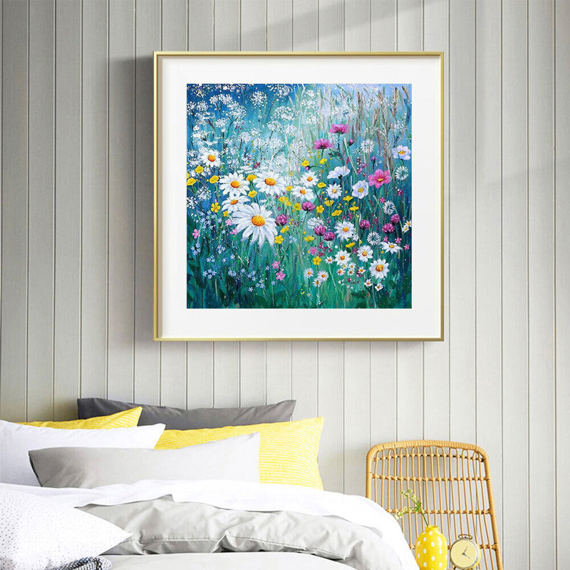 Daisy Bush Oil Paint By Numbers Kits Canvas Picture Wall Art DIY Craft Gift