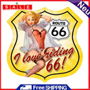 Shield Shape Route 66 Sexy Plate Metal Tin Sign Retro Decorative Iron Paintings