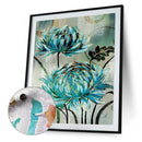 Blue Flowers Paint By Numbers Kit DIY Art Frameless Picture On Canvas (B)