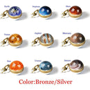 Solar System Fashion Double Side Galaxy Necklace Glass Ball Planet Pendant