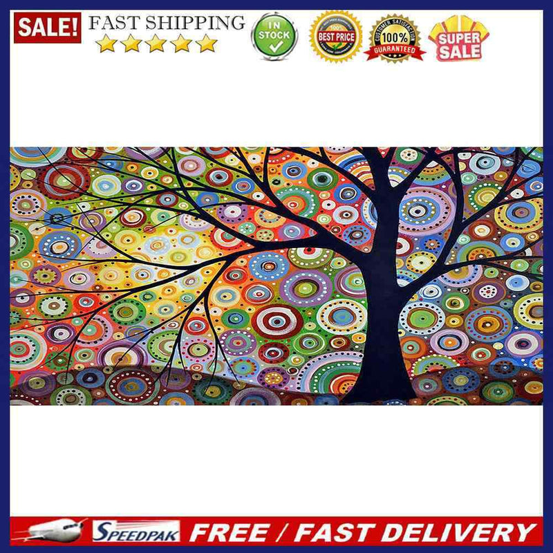 5D Art Diamond Painting DIY Full Round Drill Colorful Tree Mosaic Kit Pictu