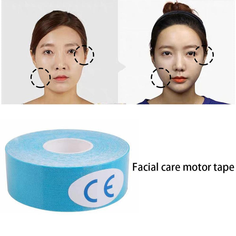 Face Kinesiology Tape Beauty Lift Up Wrinkles Reducer Tape Roll (Blue)