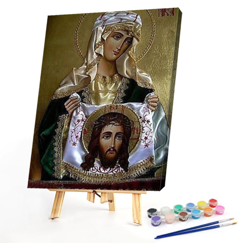Handmade DIY Hand Painted Paint By Numbers Oil Canvas Pictures Virgin Kit Gift