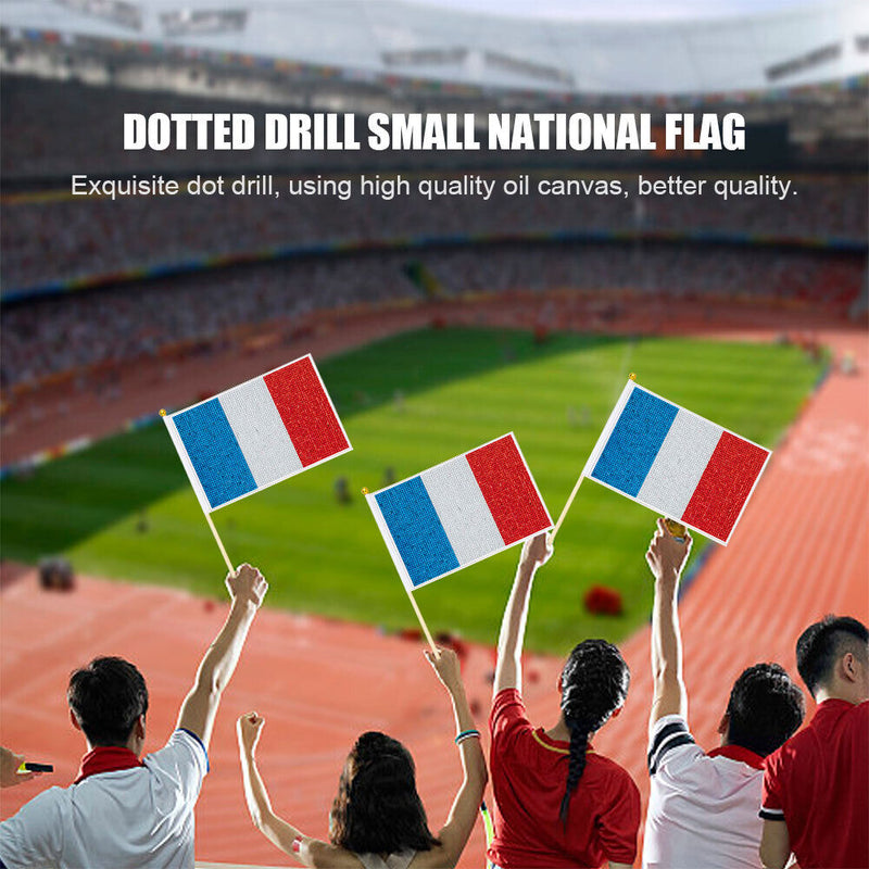 Mini Handheld Flags Diamond Painting Drilling Small National Flags with Pole