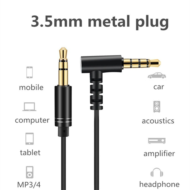With Microphone Volume Control Aux Headphones Male to Male 3.5mm Audio Cable