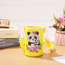 Round Messenger Strap Water Bottle Insulated Protective Bag (Yellow Panda)