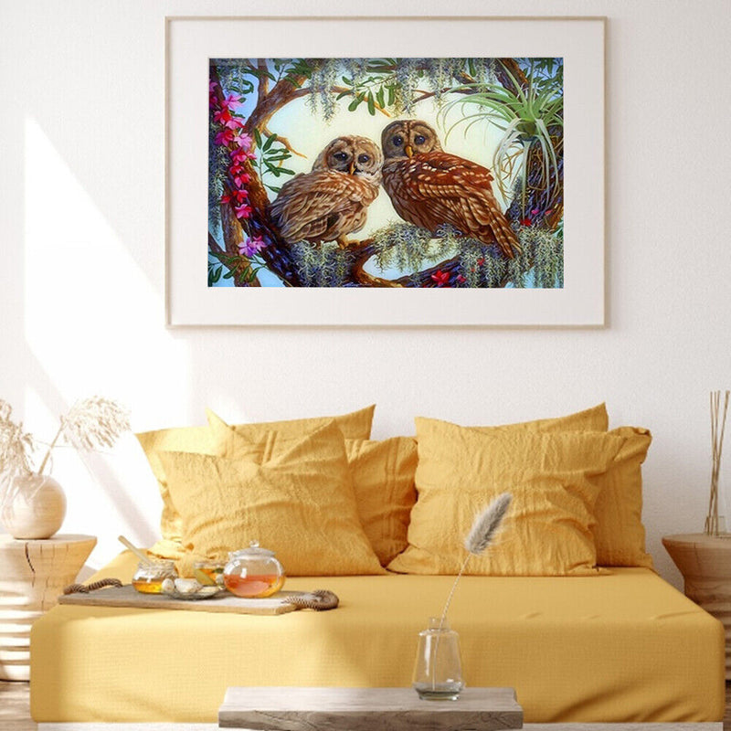 DIY Digital Picture Kit Owls Frameless Oil Painting By Number Handicraft Gifts