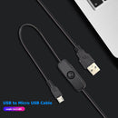 Micro USB Cable Charger Power Supply USB Cord w/ On/Off Switch for Raspberry Pi