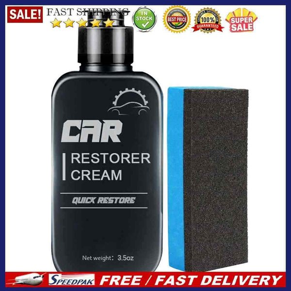 Car Plastic Leather Restorer Quick Restore Refurbishment Paste 100mL + Sponge