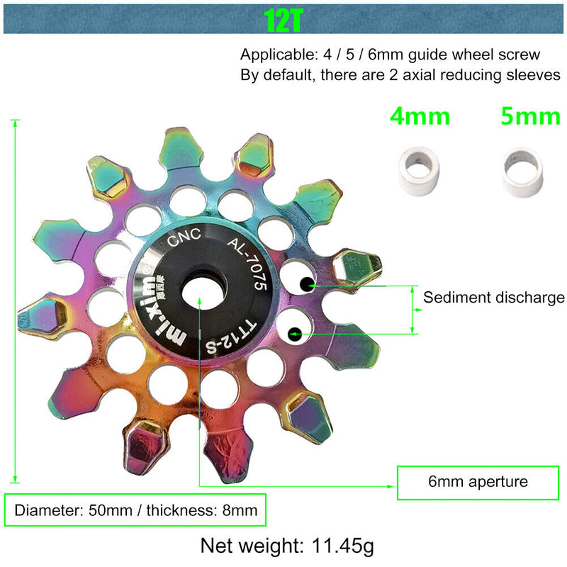 Mi.Xim 12T MTB Road Bike Rear Derailleur Guide Bearing Jockey Wheel (Color)